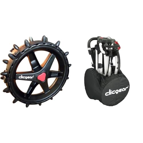 Clicgear 3,5/4,0 Hedgehog-Räder, 3er-Pckg. Clicgear Longridge CGWC01 Clicgear Golftrolley-Radkappen, Schwarz, Größe L von Clicgear