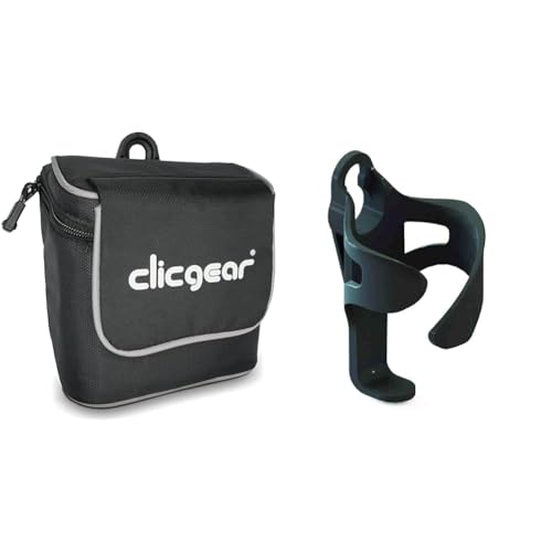 Clicgear Golf-Trolley-Zubehörtasche, schwarz/weiß, 15,2 x 3,5" Golf Trolley-Becherhalter XL, schwarz Clicgear Golf-Trolley-Zubehörtasche, schwarz/weiß, 15,2 x 3,5" Golf Trolley-Becherhalter XL, schwarz von Clicgear