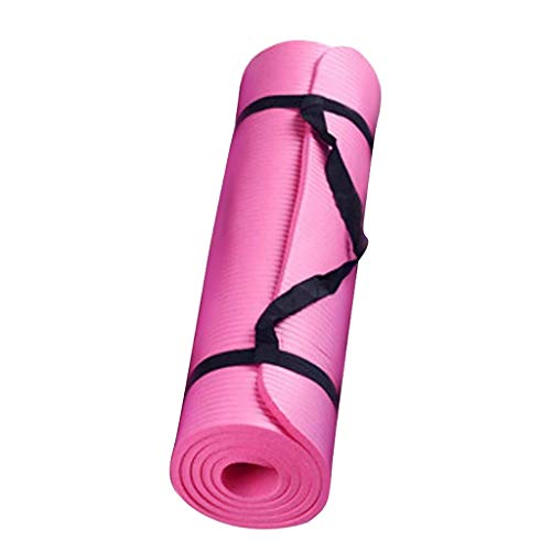 15mm Sport Matte Fitnessmatte, Sportmatte - Rutschfeste Yogamatte mit Tragegurt Gymnastikmatte für Yoga, Heimtraining von Clicitina