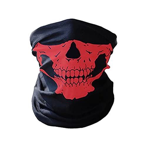 Variety Skeleton Head Scarf Riding Warm Wai BO Skiing Halloween Requisiten Multifunktionales nahtloses magisches Kopftuch Halstuch Schwarz (Red, One Size) von Clicitina