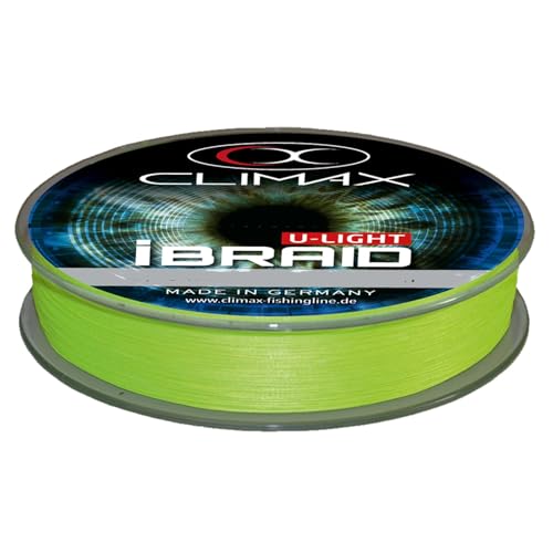 Climax iBraid U-Light Chartreuse 135m ultradünne geflochtene Angelschnur, Durchmesser pro mm:0.04, Länge m:135 von Climax