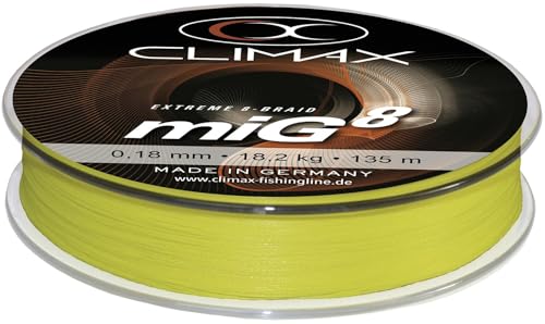 Climax miG8 Braid fluogelb 275m 0,22mm Climax miG8 Braid fluogelb 275m 0,22mm von Climax