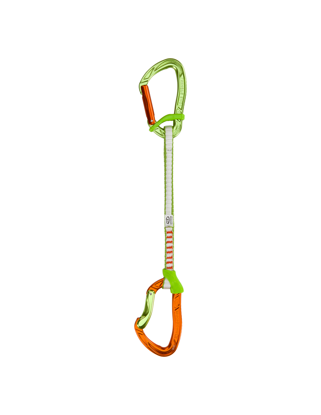Climbing Technology Expresse Nimble Fixbar DY, 17 cm, grün/orange Schnapper Art - Gebogen - Gerade, Expressschlingenlänge - 170 mm, Bandmaterial - Dyneema (PE), Expressengewicht - 101 - 120 g, von Climbing Technology