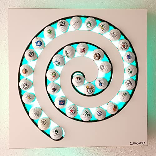 Clipboart Golfball Logoball Spirale Platte zur Aufbewahrung und künstlerischen Präsentation von bis zu 30 Golfbällen Hole in One Vintage Platz Bällen Clipboart Golfball Logoball Spirale Platte zur Aufbewahrung und künstlerischen Präsentation von bis zu 30 Golfbällen Hole in One Vintage Platz Bällen von Clipboart