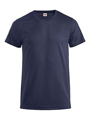 Clique Herren Funktions T-Shirt aus Polyester T-Shirt für den Sport, perforiert und feuchtigkeitsabführend in 10 Farben S M L XL XXL XXXL XXXXL (Navy, L) von Clique