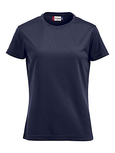 Damen Funktions T-Shirt aus Polyester von Clique. Das T-Shirt für den Sport, perforiert und feuchtigkeitsabführend (Navy, L) von Clique