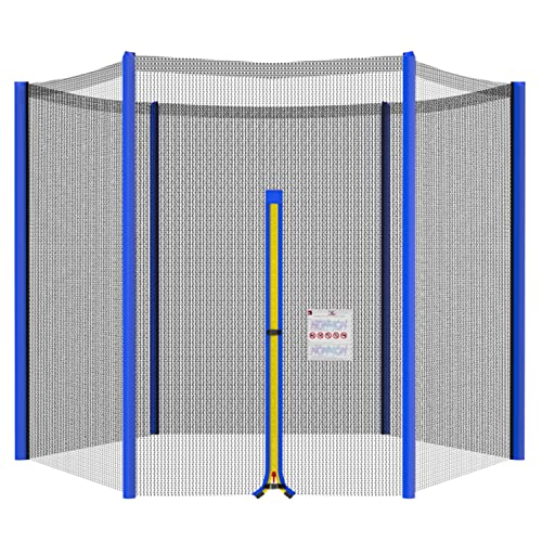 Cliselda Sicherheitsnetz für Trampolin 244 cm 6 Stangen,Gartentrampolin Ersatznetz,Trampolin-Zubehör,Sicherheitsnetz,mit Reißverschluss, UV-beständig - Blau von Cliselda