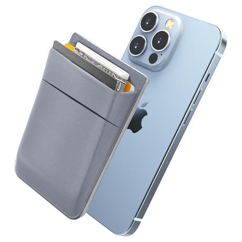 CloudValley Magnetische Wallet für MagSafe, Handy Kartenhalter Kompatibel mit iPhone 14, 13 & 12 Pro Max Plus, Magnet Hülle Zubehör Card Holder, Grau von CloudValley