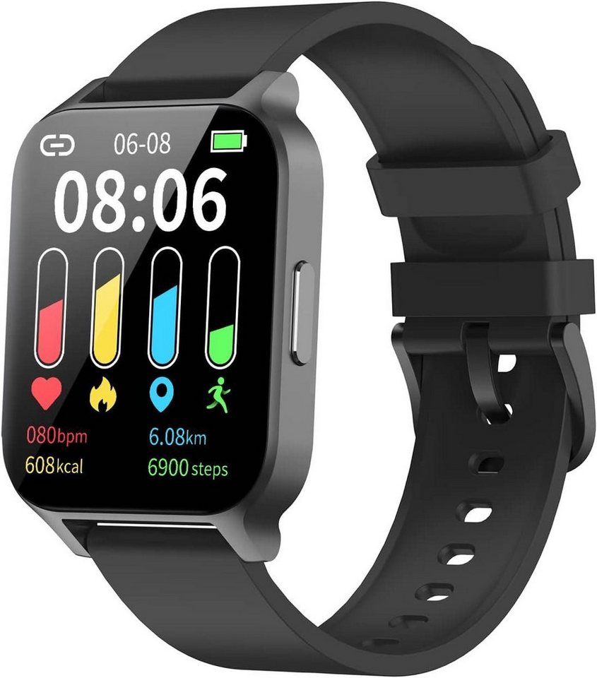 Cloudpoem Smartwatch (1,69 Zoll, Android iOS), HD Fitnessuhr mit SpO2 Überwachung Pulsuhr IP68 Wasserdicht Sportuhr von Cloudpoem