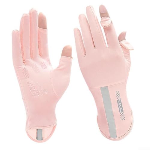 Cloudpower Damen Touchscreen Ice Silk Fingerlose Fahrradhandschuhe Dünn und Lang Touchscreen Laufhandschuhe Winter Thermo Fahrradhandschuhe (Rosa) von Cloudpower