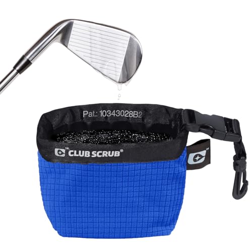 Club Scrub Reinigungsbeutel für Golfschläger und Golfbälle, wasserdichtes Innenfutter mit sauberer Gesichtstechnologie, perfekt trockene Mikrofaser-Außenseite, Abnehmbarer Clip, maschinenwaschbar, von Club Scrub