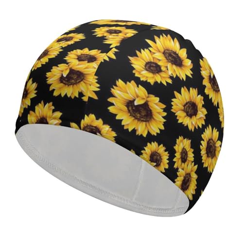 Cmagnifico Badekappe, Frühlings-Sonnenblumen, Retro-Blumen, Badekappe für langes kurzes Haar von Cmagnifico