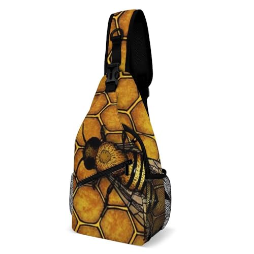 Cmagnifico Crossbody Bag Bee Honeybee Brusttasche Sling Bag für Reisen Einkaufen Sport, Stil:, 38x20cm von Cmagnifico