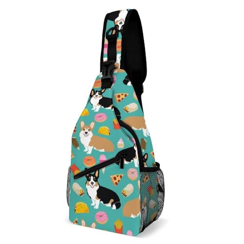 Cmagnifico Crossbody-Tasche, süße Corgi-Brusttasche, Sling Bag für Reisen, Einkaufen, Sport, Stil:, 38x20cm von Cmagnifico