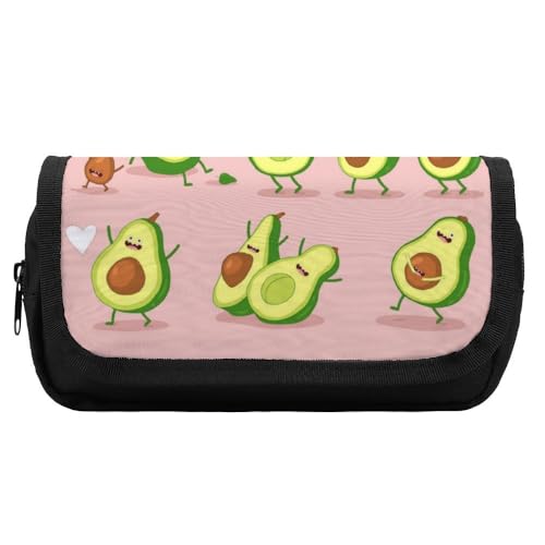 Cmagnifico Doppellagiges Federmäppchen, lustige AvocadoSchreibwaren-Tasche als Federmäppchen für Büro und Schule, Geschäftsreisetasche oder kleine Werkzeugbox, Make-up-Tasche für Mädchen, Stil:, von Cmagnifico