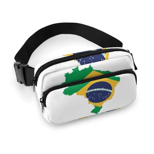 Cmagnifico Gürteltasche, grüne Brasilien-Flagge, verstellbare Bauchtasche zum Laufen, Spazierengehen, Wandern, siehe abbildung, 20x13cm von Cmagnifico