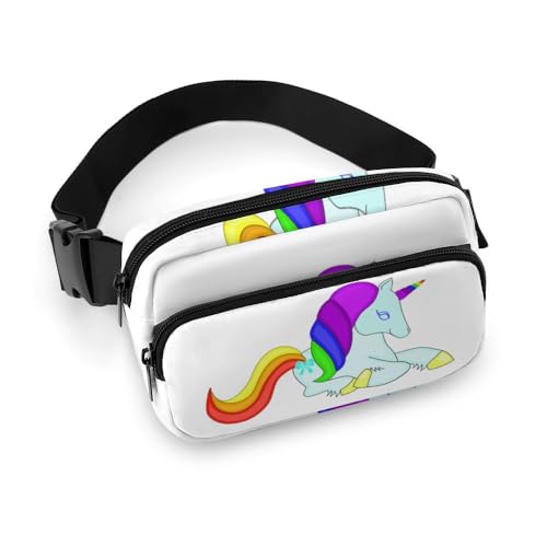 Cmagnifico Hüfttasche, Einhorn-Regenbogen-Design, niedliche Bauchtasche, verstellbare Bauchtasche zum Laufen, Spazierengehen, Wandern, siehe abbildung, 20x13cm von Cmagnifico