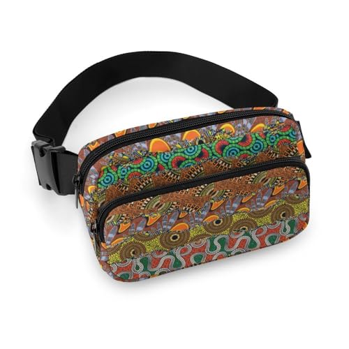 Cmagnifico Hüfttasche, afrikanisches Patchwork-Muster, Bauchtasche, verstellbare Bauchtasche zum Laufen, Spazierengehen, Wandern, siehe abbildung, 20x13cm von Cmagnifico