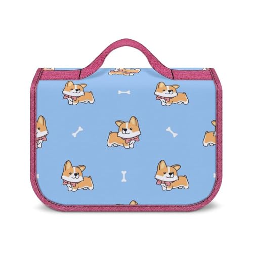 Cmagnifico Kulturbeutel zum Aufhängen, niedlicher Welsh Corgi Hunde-Kulturbeutel, wasserdichte Make-up-Tasche für Reisen, Business, Urlaub, Niedlicher Welsh Corgi Hund, Einheitsgröße von Cmagnifico