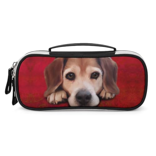 Cmagnifico Tragbare Kosmetiktasche/Stifttasche, Beagle-DogSchreibwaren-Tasche als Federmäppchen für Büro und Schule, Geschäftsreise oder kleine Werkzeugbox, Make-up-Tasche für Mädchen, Stil:, von Cmagnifico