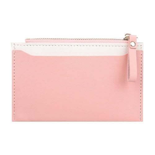 Cmis Kbei Modische kleine Geldbörse für Damen, einfarbig, PU-Leder, Mini-Münzgeldbörse, Kreditkartenhalter, Taschen, Reißverschluss, Münzbörse, C-pink, Einheitsgröße von Cmis Kbei