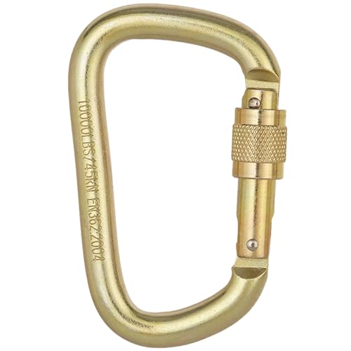 Carabiner, 45kn Twist Auto Locking Carabiner, D-Shape Climbing Carabiner, tragbarer Stahl-Carabiner für das Abseilen, Stahlauto-Carabiner von Cndiyald