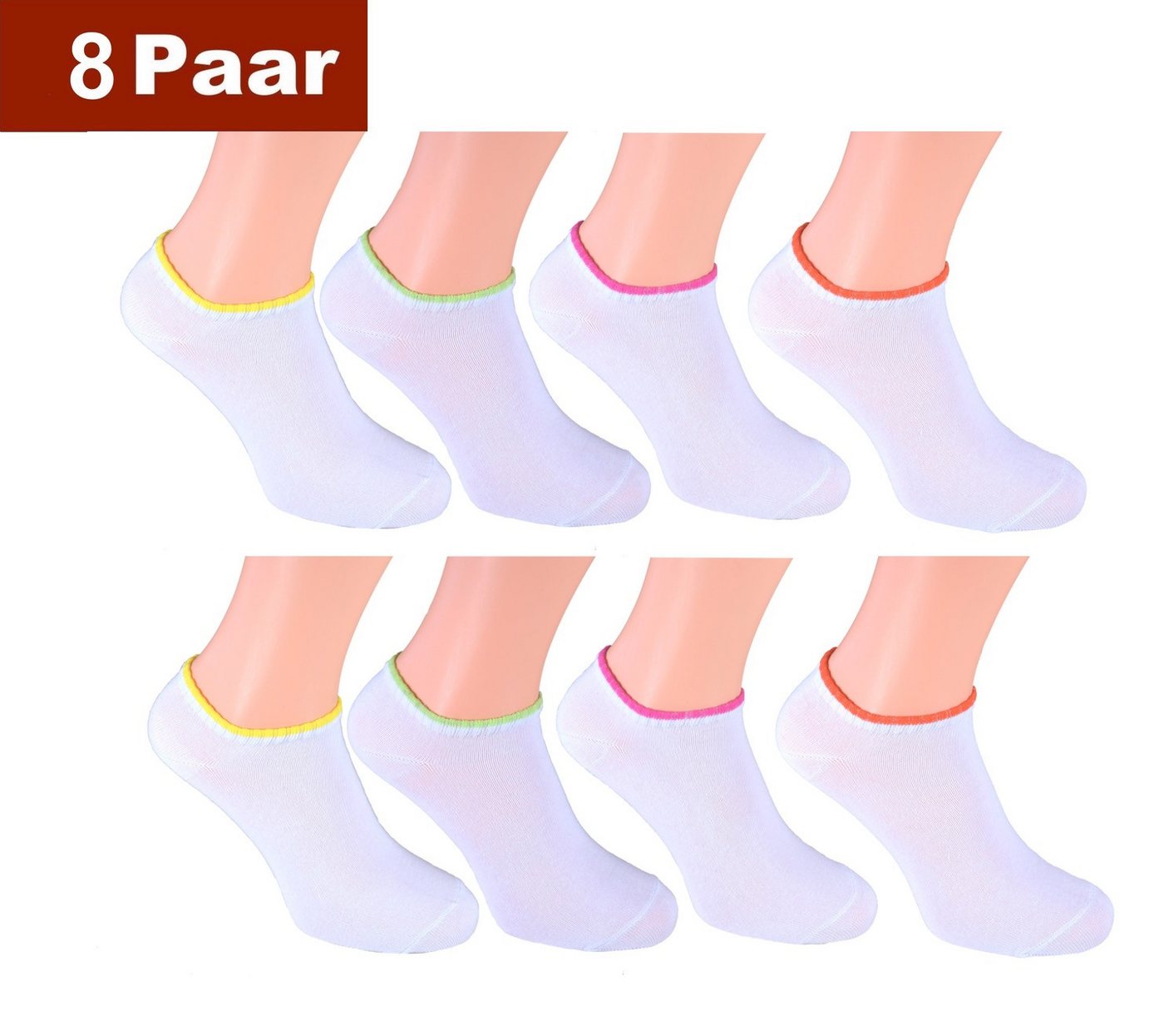 Cocain underwear Sneakersocken 8 Paar Sneaker Socken Marke Füsslinge Söckchen für Damen Baumwolle (8-Paar) verschiedene Modelle von Cocain underwear