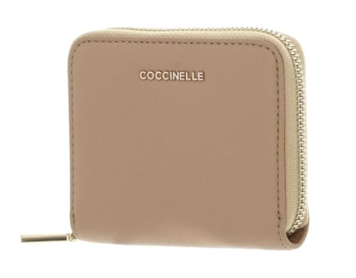 Coccinelle Metallic Soft Leather Zip Around Wallet Fresh Beige von Coccinelle