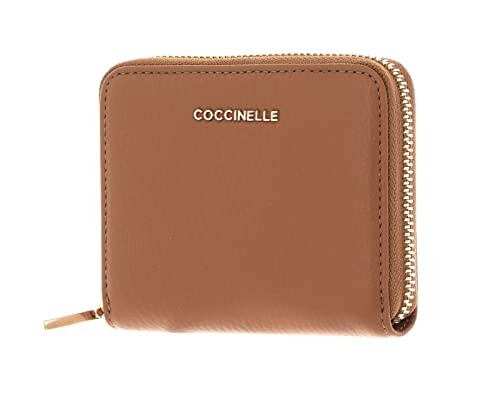 COCCINELLE Metallic Soft Leather Zip Around Wallet Nocciola von COCCINELLE