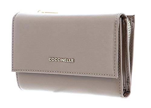 Coccinelle Metallic Textured Flap Wallet Taupe von Coccinelle