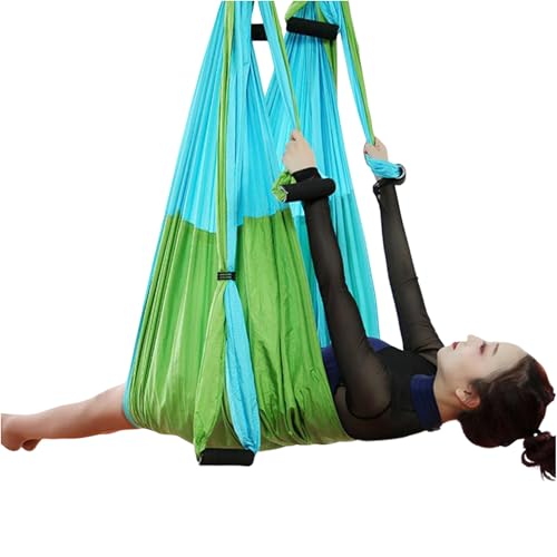 Anti-Schwerkraft-Aerial-Yoga-Fitness-Hängematte, Höhenverstellung, Hängende Griff-Inversions-Swing-Sling-Hängematte für Entspannendes und Verletzungsfreies Training (Himmelblau Anti-Schwerkraft-Aerial-Yoga-Fitness-Hängematte, Höhenverstellung, Hängende Griff-Inversions-Swing-Sling-Hängematte für Entspannendes und Verletzungsfreies Training (Himmelblau von Cocoarm