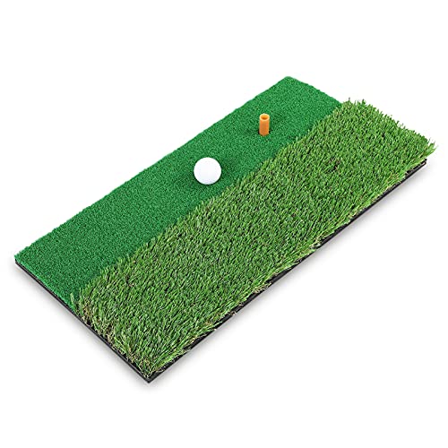 Cocoarm Golfübungsmatte Golf-Übungsmatte Schlagmatte für Indoor Outdoor Abschlagmatte Doppelseitige Übungsmatte Schlagmatte 30x60cm Swing Übungsgrasmatte von Cocoarm