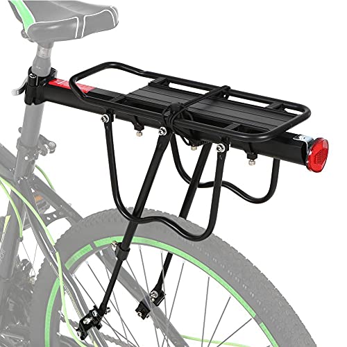 Verstellbarer Fahrrad-Gepäckträger, Schwarze Aluminiumlegierung, Mountainbike-Fahrrad-Rücksitzregal, Träger mit Verstellbaren Unteren Gabeln von Cocoarm