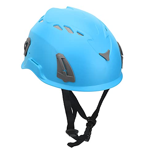 Verstellbarer Helm, Herausnehmbarer, Verdickter Outdoor-Helm, Bergsteigerhelm, Geeignet für Scheinwerfer-Warnung, Rücklicht-Ohrenschützer (Blue) von Cocoarm