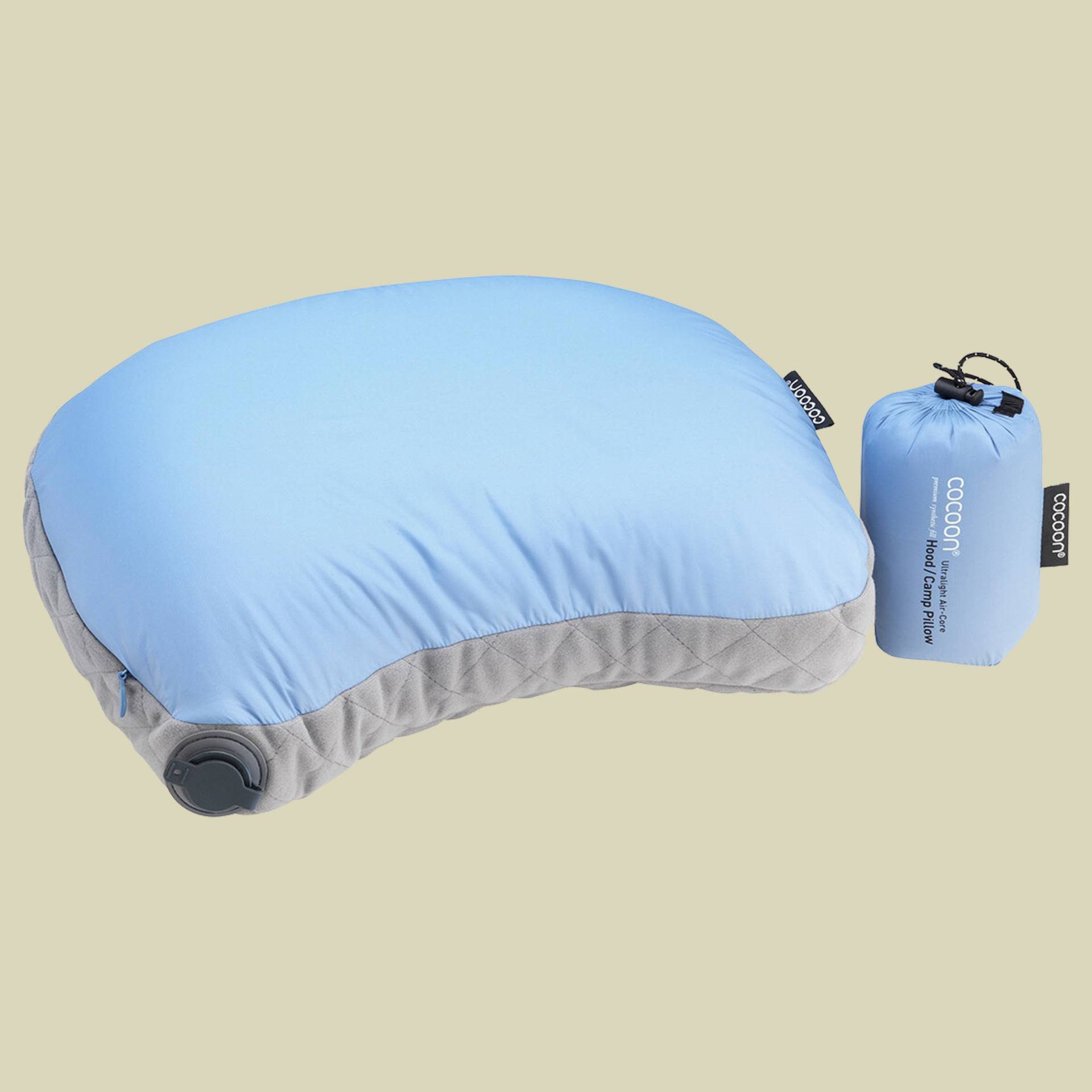 Air-Core Hood / Camp Pillow Größe 28 x 37 cm Farbe light blue/grey Air-Core Hood / Camp Pillow Größe 28 x 37 cm Farbe light blue/grey von Cocoon