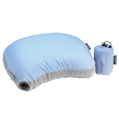 Cocoon Air Core Hood/Camp Pillow, Light-Blue/Grey von COCOON