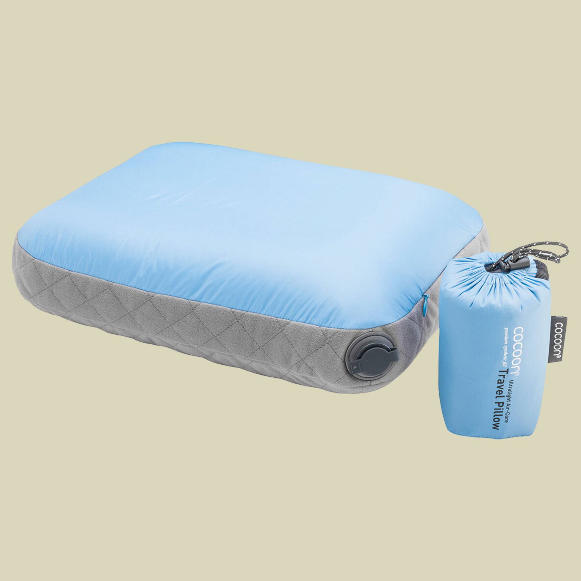 Air-Core Pillow Ultralight Größe 28 cm x 38 cm Farbe light blue/grey von Cocoon