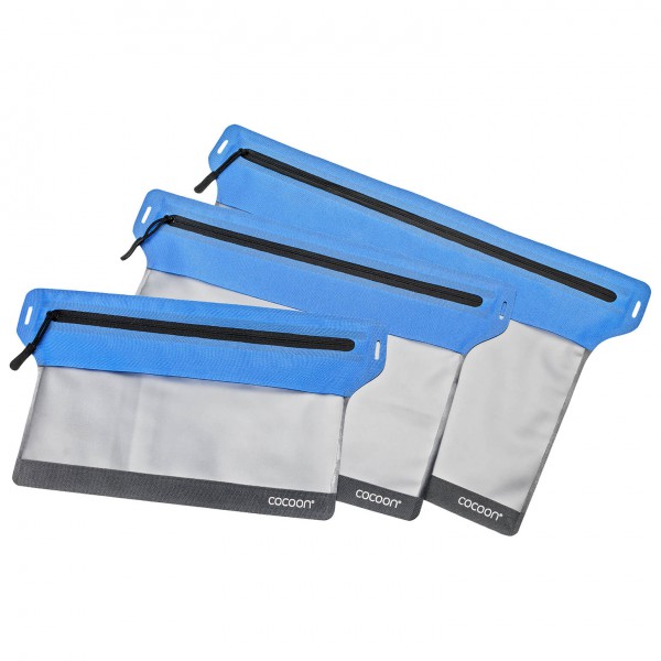 Cocoon - Zippered Flat Document Bags - Wertsachenbeutel Gr L - 32 x 25 cm;M - 27 x 22 cm;S - 23 x 18,5 cm grau/gelb von Cocoon