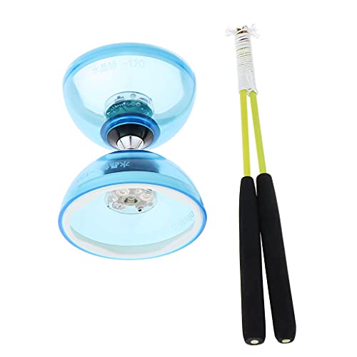 Colcolo 12cm Lichtemittierendes Dreifachlager Weiche Gummi Diabolo mit Saitenstöcken, Blau, wie beschrieben Colcolo 12cm Lichtemittierendes Dreifachlager Weiche Gummi Diabolo mit Saitenstöcken, Blau, wie beschrieben von Colcolo