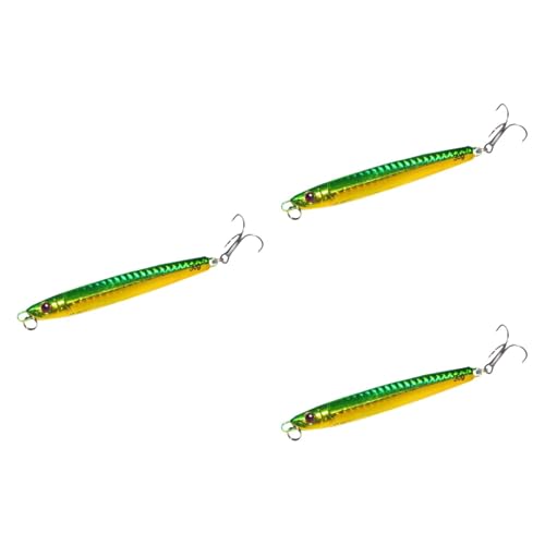 Colcolo 3-teiliges Angelköder-Set, Angelköder mit Haken, Angelausrüstung, Swimbaits für Outdoor-Aktivitäten, Männer, Bootsangeln, Bass, GRÜN von Colcolo