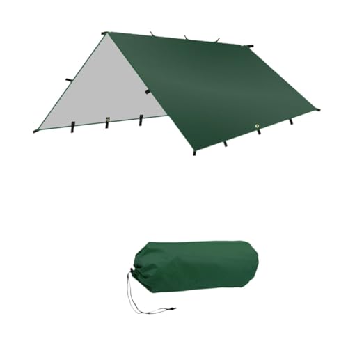 Colcolo Faltzelt Unterstand Campingplane Regenschutz 300x300cm Leichtes multifunktionales für Reisen im Freien Tragbares Vordach, GrÜn von Colcolo