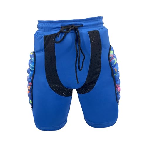 Colcolo Gepolsterte Kinder-Shorts, Impact-Shorts, 3D-gepolsterte Skating-Schutzausrüstung, Hüftschutz für Ski, Skateboard, Fahrrad, Rollschuhlaufen, Blau L von Colcolo