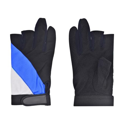 Colcolo Handschuhe mit 3 Schnittfingern, Fingerschutz, 3 Fingerlose, atmungsaktive Damen- und Herrenhandschuhe für Erwachsene, verstellbare Fäustlinge für, Blau von Colcolo