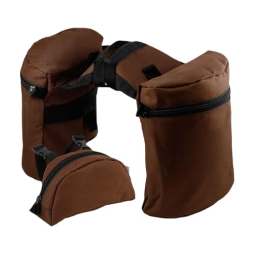 Colcolo Sattelhorntaschen-Set, Knaufhorntaschen, Outdoor-Westerndesign, Ausdauerpferdetaschen, Reitsport-Reitsatteltaschen, Kaffee von Colcolo