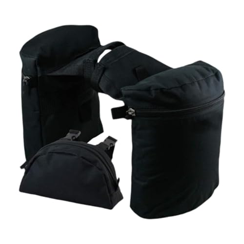 Colcolo Sattelhorntaschen-Set, Knaufhorntaschen, Outdoor-Westerndesign, Ausdauerpferdetaschen, Reitsport-Reitsatteltaschen, Schwarz von Colcolo