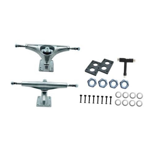 Colcolo Skateboard Achsen Bridge Base Premium Skateboard Hardware Combo Starter Kits Professionelle Skateboard Achsen Zubehör, Helles Silber von Colcolo