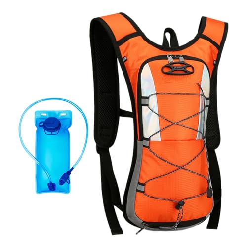 Colcolo Trinkrucksack für Wanderer mit 2-Liter-Trinkblase Hydro Water Daypack-Rucksack Reflektierender Trinkrucksack für Rucksackreisen , Orange von Colcolo