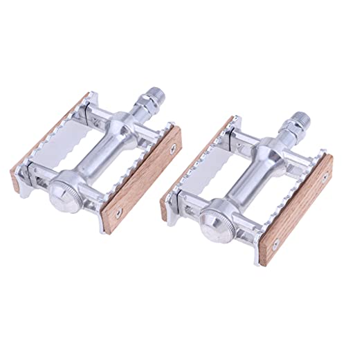 Colcolo Vintage Aluminium Holz Festpedal Stock Flat Platform Pedale, Silber Colcolo Vintage Aluminium Holz Festpedal Stock Flat Platform Pedale, Silber von Colcolo