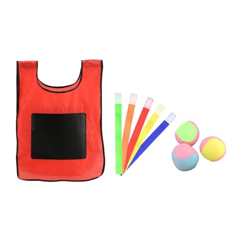 Colcolo Völkerball-Spielset mit klebriger Weste, klebrige Ballweste, Völkerball-Ballspiel, Outdoor-Sportspiel-Requisiten für den Hinterhof außerhalb des, L Red von Colcolo