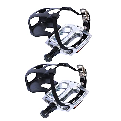 Colcolo Heimtrainer-Pedale mit Zehenclip und Riemen, 1 Paar Fitness-Fahrrad-Pedal-Ersatz für das Heim-Turnhalle im Innenbereich, Kurze 12,7-mm-Spindel Colcolo Heimtrainer-Pedale mit Zehenclip und Riemen, 1 Paar Fitness-Fahrrad-Pedal-Ersatz für das Heim-Turnhalle im Innenbereich, Kurze 12,7-mm-Spindel von Colcolo